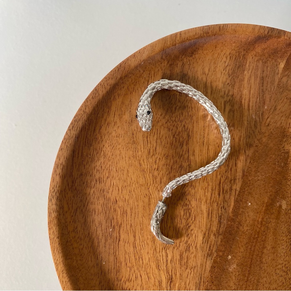 4/$15 Silver Snake Earring Crawler Cuff